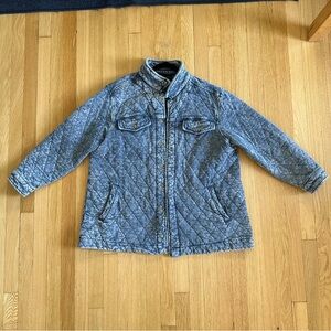 jane and delancey quilted jacket - acid wash blue size 1x
